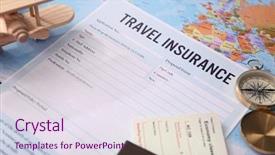  Presentation with insurance - Audience pleasing slides consisting of blank travel insurance form backdrop and a sky blue colored foreground