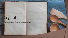  Presentation with vintage recipe - Presentation theme featuring blank vintage recipe cooking book background and a light gray colored foreground