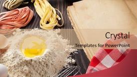  Presentation with vintage recipe - Slide deck with blank vintage recipe cooking book background and a coral colored foreground