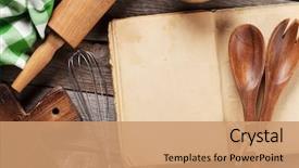  Presentation with vintage recipe - Amazing presentation theme having blank vintage recipe cooking book backdrop and a coral colored foreground