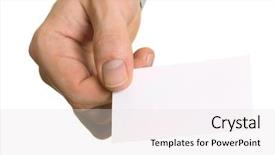  Presentation with blank whiteboard isolated on white - Beautiful presentation featuring blank visiting card in hand backdrop and a light gray colored foreground