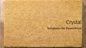  Presentation with welcome - Theme with blank welcome mat on wood background and a yellow colored foreground