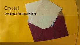  Presentation with envelope - PPT layouts enhanced with blank-white-card-with-kraft background and a gold colored foreground