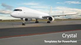  Presentation with air cargo - PPT theme having blank white cargo plane background and a gray colored foreground