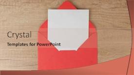  Presentation with envelope - Presentation theme with blank-white-paper-and-red background and a coral colored foreground