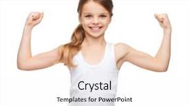  Presentation with girl design - Colorful presentation design enhanced with blank white shirt showing muscle backdrop and a white colored foreground