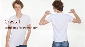  Presentation with white blank notebook silver - PPT theme having blank white t shirt back background and a lemonade colored foreground