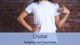  Presentation with white brick wall - Audience pleasing theme consisting of model t - young woman in blank white backdrop and a light blue colored foreground