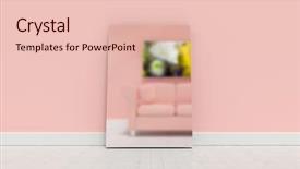  Presentation with multimedia wall television video broadcast - Beautiful PPT layouts featuring blank whiteboard leaning on wall backdrop and a  colored foreground