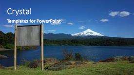  Presentation with chile - Cool new slide deck with blank-wooden-information-board backdrop and a ocean colored foreground