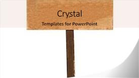  Presentation with blank - Presentation enhanced with blank wooden sign with post background and a coral colored foreground