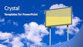  Presentation with deep blue - Colorful presentation theme enhanced with sign against deep blue sky backdrop and a cobalt blue colored foreground