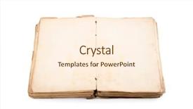  Presentation with open book page - Audience pleasing slide deck consisting of blank yellow stained page backdrop and a cream colored foreground