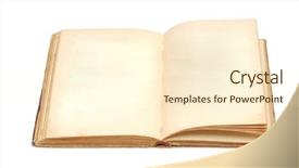  Presentation with blank old book - Presentation theme enhanced with blank yellow stained pages background and a cream colored foreground