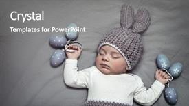  Presentation with christians - Slide set enhanced with blanket with decorated eggs christian background and a gray colored foreground