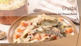  Presentation with sauce - Slide set with blanquette-de-veau-veal-stew background and a lemonade colored foreground