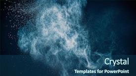  Presentation with powder - Colorful slide deck enhanced with blast - blue powder exploding isolated backdrop and a ocean colored foreground