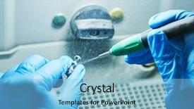  Presentation with blasting - Colorful PPT theme enhanced with blast - dental technician or prosthesis work backdrop and a light blue colored foreground