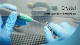  Presentation with dental prosthesis - Colorful slide set enhanced with blast - dental technician or prosthesis work backdrop and a light gray colored foreground