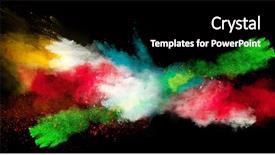  Presentation with explosion - Audience pleasing presentation theme consisting of blast - explosion of colorful powder isolated backdrop and a black colored foreground
