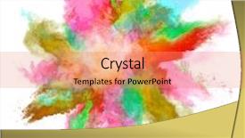  Presentation with dust - PPT layouts consisting of blast - freeze motion of colored dust background and a coral colored foreground
