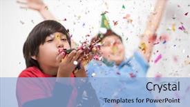  Presentation with kids zoo party - Amazing presentation theme having blast - happy kids celebrating party backdrop and a light blue colored foreground