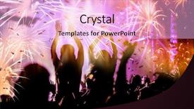  Presentation with fireworks on chinese new year - PPT theme enhanced with blast - watching fireworks on new year's background and a lavender colored foreground