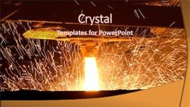  Presentation with molten - Beautiful slide set featuring molten steel pouring backdrop and a wine colored foreground