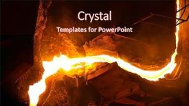  Presentation with molten - Slide deck consisting of red-hot molten steel background and a wine colored foreground