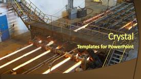  Presentation with steel factory - Presentation theme consisting of steel factory 1 background and a tawny brown colored foreground