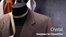  Presentation with mannequin - Slide deck with blazer-jacket-clothes-on-male background and a dark gray colored foreground