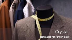  Presentation with mannequin - Slide set with blazer-jacket-on-male-tailor background and a dark gray colored foreground