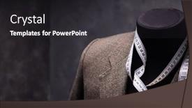  Presentation with mannequin - Colorful slide deck enhanced with blazer-jacket-on-male-tailor backdrop and a dark gray colored foreground