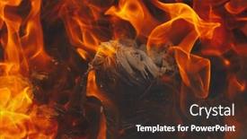  Presentation with flame - Audience pleasing presentation theme consisting of blazing-fire-background-with-tongues backdrop and a tawny brown colored foreground