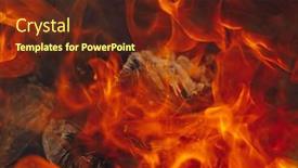  Presentation with flame - Cool new presentation with blazing-fire-background-with-tongues backdrop and a tawny brown colored foreground