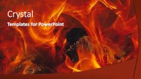  Presentation with flame - Presentation theme enhanced with blazing-fire-background-with-tongues background and a crimson colored foreground