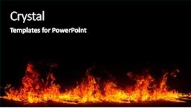  Presentation with fire - Cool new PPT theme with blazing flames over black background backdrop and a black colored foreground