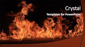  Presentation with flat earth on black - Beautiful theme featuring blazing flames over black background backdrop and a black colored foreground