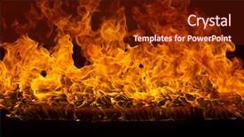  Presentation with flames - Presentation design featuring blazing flames over black background background and a tawny brown colored foreground
