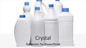  Presentation with plastic containers - Audience pleasing PPT theme consisting of bleach chemicals - assorted plastic containers for household backdrop and a light gray colored foreground