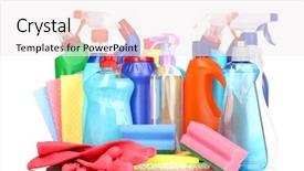  Presentation with brown sugar isolated on white - Presentation theme consisting of bleach chemicals - cleaning items isolated on white background and a sky blue colored foreground