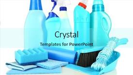  Presentation with microbilogy of fishery products - Cool new presentation with bleach chemicals - cleaning products isolated on white backdrop and a  colored foreground