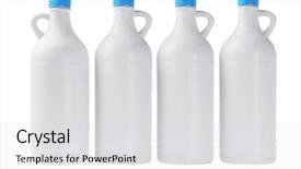  Presentation with bottles - Slide deck featuring bleach chemicals - plastic detergent bottles background and a  colored foreground