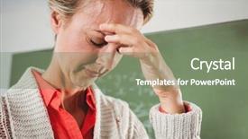  Presentation with blackboard in an abandoned school - PPT layouts with bleak - sad teacher in front background and a  colored foreground