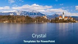  Presentation with alps - PPT theme enhanced with bled-lake-with-bled-catle background and a  colored foreground
