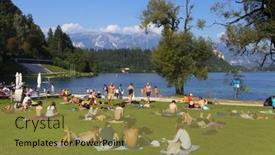  Presentation with people enjoying - Cool new slide deck with bled-resort-10-september-2015 backdrop and a gold colored foreground