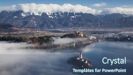  Presentation with city of chicago aerial view - Audience pleasing PPT theme consisting of bledding - aerial view over lake bled backdrop and a ocean colored foreground