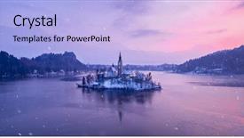  Presentation with amazing - PPT theme consisting of bledding - amazing sunset at the lake background and a light blue colored foreground