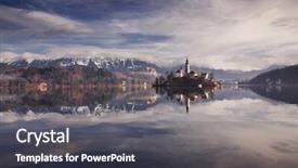  Presentation with mountain view - Beautiful presentation theme featuring bledding - amazing view on bled lake backdrop and a  colored foreground