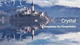  Presentation with view of kerak castle crusader - Presentation design having bledding - amazing view on bled lake background and a  colored foreground